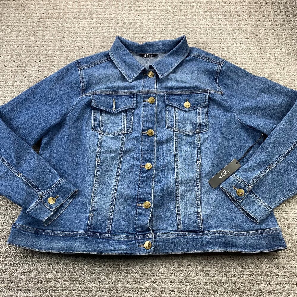D. Jeans Women's Jean Jacket Size 1X Blue Denim New With Tag